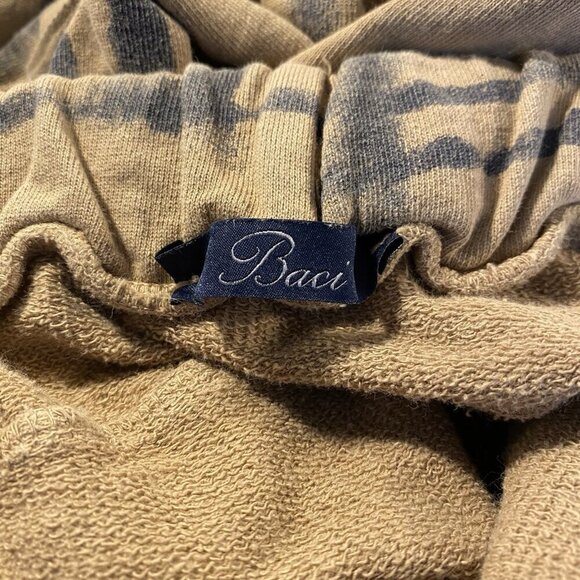 Baci Casual Pants Size XL Tan & Black Pockets Drawstring Waist Made in Italy - Picture 7 of 8